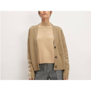 Everlane 'The Good' Brown Merino Wool Cardigan Size M